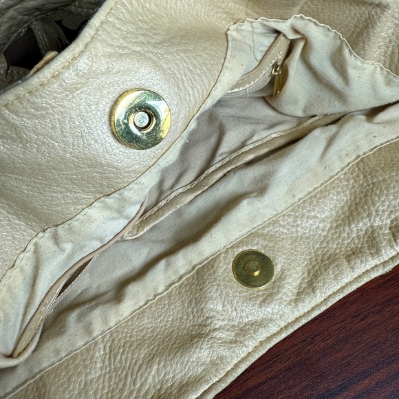 Big Buddha Santa Barbara Floral Applique Shoulder Bag‎ Tote Bag Gold Accents - Picture 15 of 16